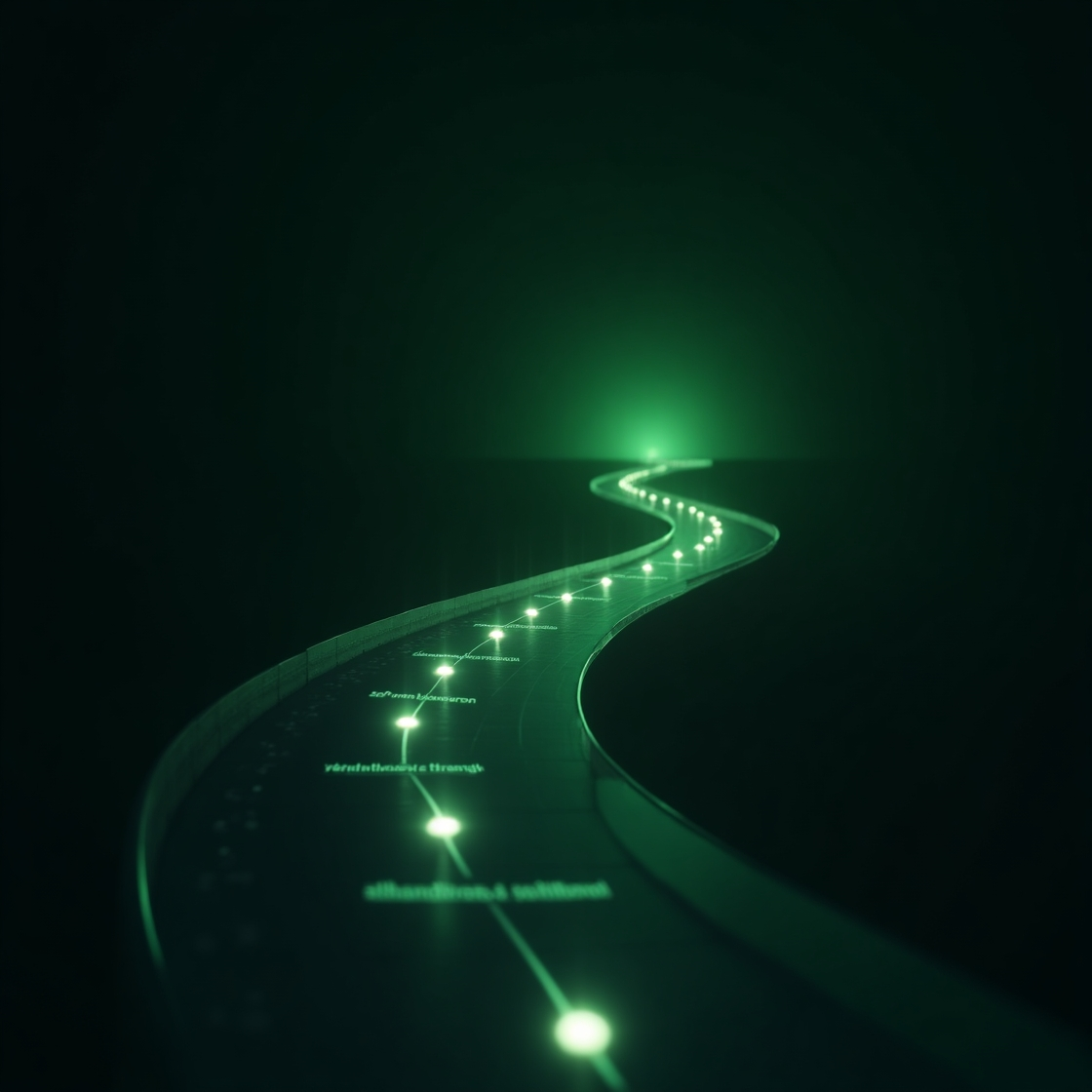 A futuristic timeline showing the Traders Wallet roadmap